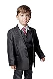Lunares Corbata Traje clásico de niño que lleva los anillos a los novios, de Romario, 5 piezas, color negro Negro negro 10-11 Años