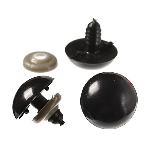 10x schwarze Teddy Augen ABS 19x19mm - 2