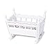 Generic 1/12 Dolls House Miniature White Wooden Nursery Cradle Baby Crib RS.485.00