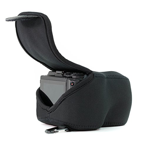 MegaGear Mat  riau L  ger Neoprene Sac photo Housse   tui sacoche pour Nikon P600  Nikon COOLPIX P610  Noir 