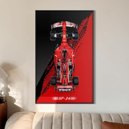 Display Wallboard per Lego Technic Ferrari SF-24, supporto da parete per kit auto 42207 (auto non inclusa), montaggio semplice, decorazione creativa per la casa