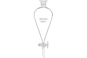 stonylab Entonnoir Séparateur à Paroi épaisse en Verre Borosilicaté, Separatory Funnel avec Joints 29/32 et Robinet en PTFE, 2000 ml