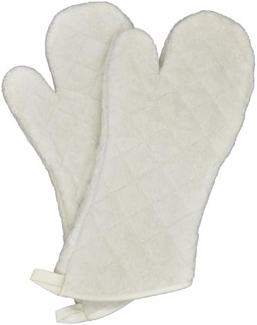 Terry Oven Mitts Commercial Grade 2-Pack Color Cream