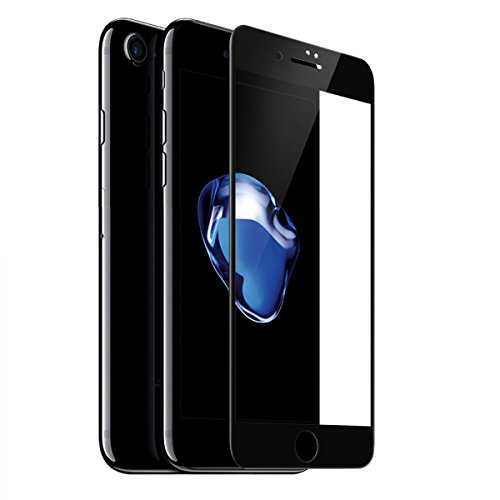 Boriyuan Iphone 7 Plus Full Displayschutzfolie Panzerglas Panzer Folie HD Ultra-klar glasfolie Vollschutz Front Glas Scheibe für iPhone 7 Plus 5.5 Zoll Schwarz