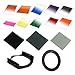 Produktbild 15x Verlauffilter Orange Rot Grün Rosa Gelb Grau Lila Blau Tabak Sonnenuntergang Neutral Graufilter Neutralgraufilter ND2 + ND4 + ND8 Filtern + 62mm Adapter ring Adapterring + Filterhalter für Cokin P Series