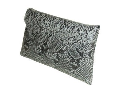 Loni Stylish Large Envelope Slate Grey Snakeskin Clutch Bag/Shoulder Bag