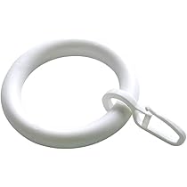 Flairdeco Gardinenringe Nussbaum | 20 Stück Mit Faltenhaken | Für 20mm Gardinenstangen 47/30mm