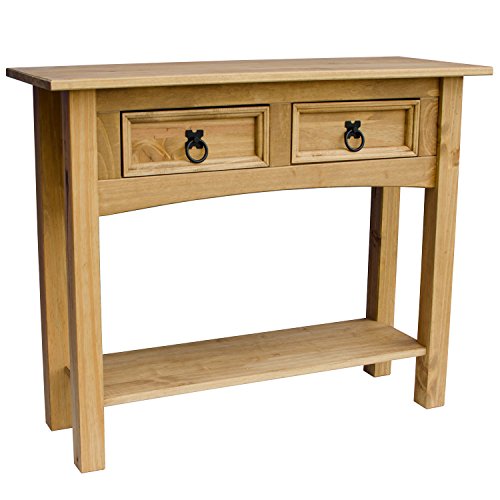 Home Discount Corona 2 Drawer Pine Console Table With Shelf