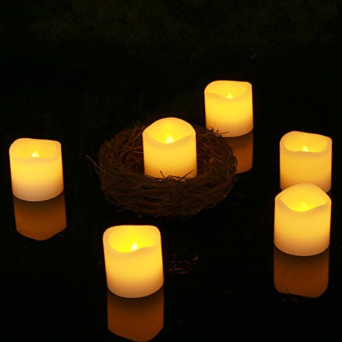 Homemory 12 Led Flammenlose Wachs Kerzen, 5cm Elektrische Flackernde Batteriebetriebene Teelichter, Led Votivkerzen Gelb - 4