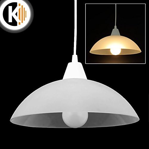 'Premium "Hang 1 A Pendant Lamp Pendant Ceiling Light in Polished Chrome, Opal White Glass Ceiling Light/1x E27/Max 60 W Bulb (Not Included Bulbs
