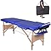 Produktbild MC Star Massageliege 2 Zonen Holz Klappbar Tragbar Massagetisch Faltbar Leicht Deluxe Massage Bett Höhenverstellbar Spa Reiki Tattoo mit Armlehne Kopfstütze Tasche Blau