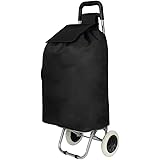 Hoppa Lightweight Shopping Trolley Folding 2 Wheel Large Capacity Shopper Black Amazon Co Uk Clothing