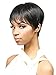 Aicos Pixie Cut Trendy Straight Side Bang Black Short Heat Resistant Synthetic Women's Wig