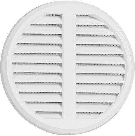 Plastic Ventilation Grille with Insect Protection, Adjustable for Pipes from 75 – 125 mm, Cover Dimension 175 mm
