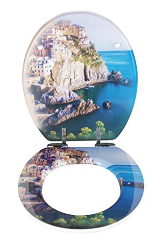 Wenko 21816100 WC-Sitz Hochglanz Acryl Amalfi – mit Absenkautomatik, Kunststoff, mehrfarbig - 2