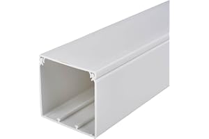 CEW COLCHESTER ELECTRICAL WHOLESALE LTD 50mm x 50mm 2" x 2" PVC White Electrical Cable Cover Maxi Trunking + Bends (2 x 1mtr 50mm x 50mm Trunking)