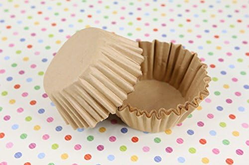Baking Cups Paper, Baking Cups Bulk 1-5/8'' x 15/16 Paper Cupcake Muffin Liners, Baking Cups, Natural, Unbleached High Quality cupcake liners Good for baking and Cooking (250) by baking cups