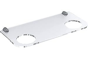 Dotoen Clear Acrylic Football Display Shelf/Ball Holder/Signed Autographed Holder，Football Basketball Volleyball Display Case (double-hole)