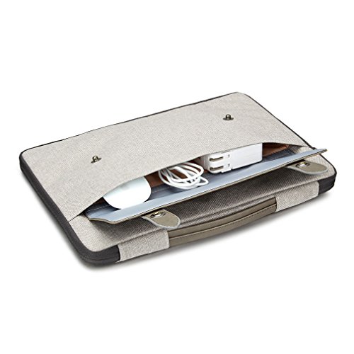 DOMISO 14 Zoll Aktentasche Stil Laptophülle Tragetasche Tragetasche Abdeckung Mit Griff Laptop Sleeve Notebook Cover , Grau - 5