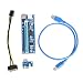 Rrimin PCI-E1X to 16X Extender Riser Card 6Pin DC-DC USB3.0 Cable for Mining RS.658.00
