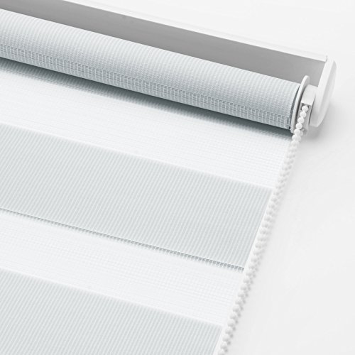 Duo Rollo Doppelrollo Klemmfix für Fenster ohne Bohren Wandmontage mit Klemmträger 45x100cm(BxH) Weiß - 3