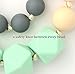 Fox & Finn 'Isabella' Silicone Teething Necklace for Babies | Safety Knotted Silk Rope | Does Not Pull Hair Out | 14 Inch Drop (mint + smoke + latte)