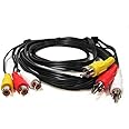 SF Cable,3 RCA Male to 3 RCA Female Audio Video Extension Cable-15 Feet,Multi-colored