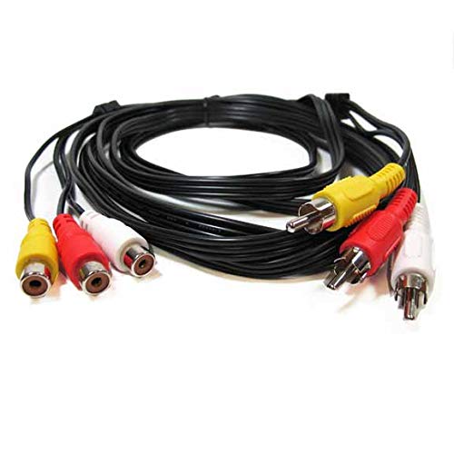 SF Cable,3 RCA Male to 3 RCA Female Audio Video Extension Cable-15 Feet,Multi-colored