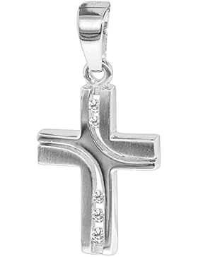 trendor Weißgold-Kreuz mit Zirkonias 35754