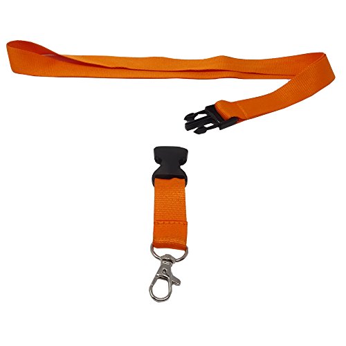 SBS Schlüsselband 20mm 10 Stück Orange Lanyard Trageband Bändel