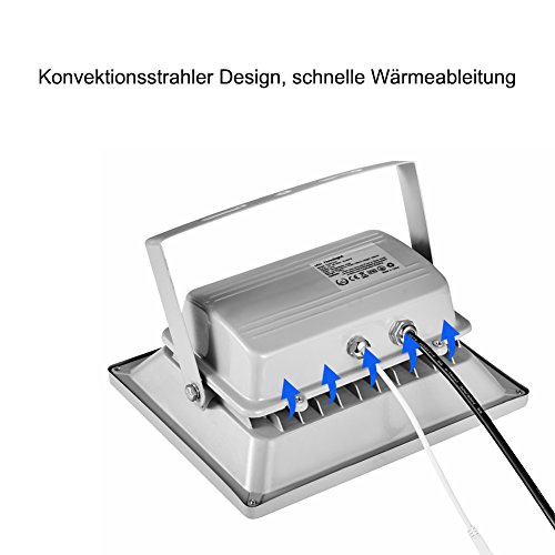 10W 20W 30W 50W LED RGB Strahler Fluter Licht Flutlicht IP65/CE Spot Scheinwerfer mit Fernbedienung Farbwechsel Wandstrahler Außenstrahler (30 Watt) - 5