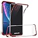 Produktbild EXZLLEN iPhone XR Hülle, Ultra Dünn 0.2MM iPhone XR Case Crystal Clear Transparente Soft TPU Silikon Kratzfeste Schale Schlank Kristall Galvanisiert hülle Schutzhülle (Rot)