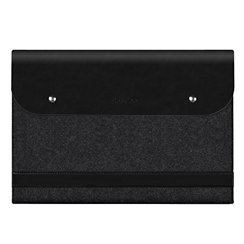 EooCoo Laptop-Tasche  Filz  Mikrofaser Leder H  lle Ultrabook Laptop Tasche Filz Sleeve Speziell f  r Macbook Air   Pro   Retina 13  - Black