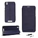 Produktbild Owbb Hülle für Cubot Manito Handyhülle Hard Plastik PU Ledertasche Flip Cover Tasche Hülle Case mit Stand Function Retro Klapphülle Design Dunkelblau