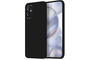 HONLEN Funda Compatible para OnePlus 9 Pro Case, 6.7" Inches Líquida TPU Silicona Cover con Anti-Rasguño, Cáscara Suave Cubierta Negro