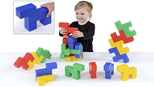 Educational AdvantageDoggy Building Blocks - Stacking Toy - Fine Motor Skills - Bright Coloured Blocks - Age 12 months+