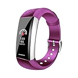 DJym Fitness Tracker, Color Screen Display Waterproof Sports Smart Watch Wristband mit Heart Rate Monitor, Activity Tracker Pedometer für iOS & Android,Purple