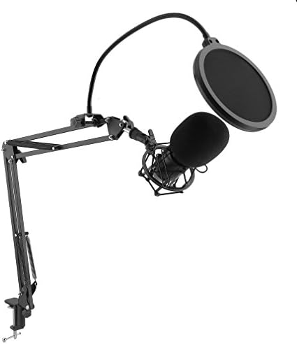Niceao NW 700 Professional Condenser Microphone Kit with Stand for Studio Broadcasting Audio Recording Stage Play Stream Live Video Netzwerk Karaoke Netzwerk Star Black