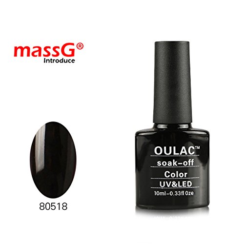 10ml OULAC Nail Gel Shine Gloss Matte Polish Varnish Remover Cleanser Wipes UV Light Required Fast Dry - Black Stone