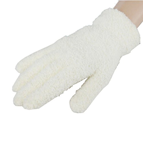 Femmes / Filles d'hiver Finger chaud Gants en peluche, 1 paire, blanc