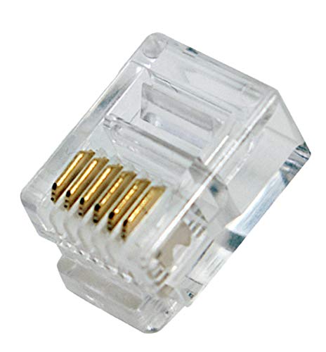 100 unidades rj12 6p6 c modular conector para cable plano