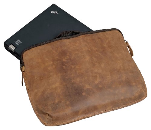 Alassio 601361 – Laptopsleeve STYLE 13,3 „, aus echtem Leder, ca. 38 x 27 cm, braun - 2