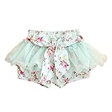 Zeagoo Summer Kid Girls Flower Print Bowknot Shorts Cute Mesh Short Culottes