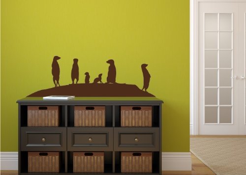 Wandtattooladen Wandtattoo – Erdmännchen Familie Größe:90x28cm Farbe: schwarz - 2