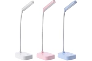 HEPAN BLOCK Lampara usb de escritorio de led,3 piezas,lamparas a pilas,Lampara escritorio sin cable,Flexo escritorio para estudiar,Lampara lectura cama,Adecuado para niños y adultos en dormitorios,escritorios