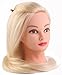 20" Cosmetology Mannequin Head, 60% Hunmen Hair + 40% High Temperature Fiber, Blonde Color, Manikin Heads with Table Clamp Holder