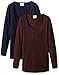 Mamalicious Women's Sofia Nell Nursing Basic 2 Pack Long Sleeve Maternity Top, Black Iris, Size 10 (Manufacturer Size:Medium)