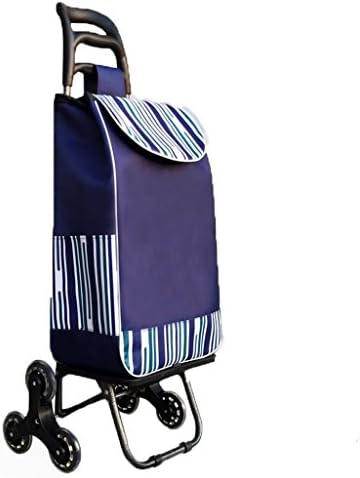 Hand Truck DELLT- Shopping Travel Climb The Stairs Collapsible Portable Iron Art Supermarket Push The Trailer Lever Car Shopping Cart (Color : #1)