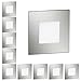 Price comparison product image ledscom.de LED Staircase Light Recessed Wall Light, Angular, 8x8cm, 230V, White, 10 Pcs