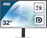 Lieferumfang: AOC U3277FWQ 80 cm (32 Zoll) Monitor schwarz, Stromkabel,  Displayport-Kabel, Treiber-CD, Garantiekarte